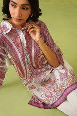 Noor Wine Paisley Co-Ord Set For Women-inching india