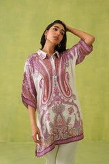 Noor Wine Paisley Co-Ord Set For Women-inching india
