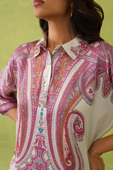 Noor Wine Paisley Co-Ord Set For Women-inching india