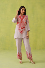 Pink Paisley Printed Set- Inchingindia