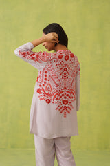 Pink Paisley Printed Set- Inchingindia