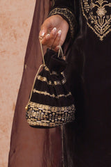 Regal Brown Velvet Suit Set With Dupatta
