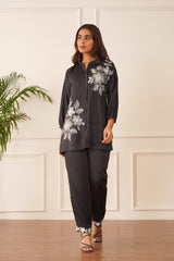 Black Blossom Co-ord Set