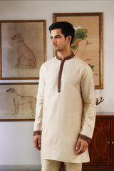 Classic Tassar Embroidered Kurta Pant