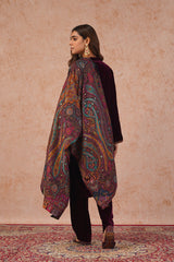 WINE WOVEN CHANDERI DUPATTA