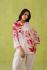 Pink Floral Dhoti Set- Inchingindia