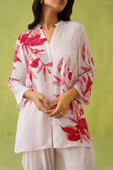 Pink Floral Dhoti Set- Inchingindia