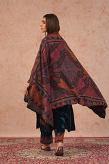 TEAL BLUE WOVEN DUPATTA