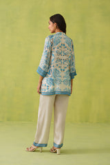 Blue Paisley Printed Set- Inchingindia