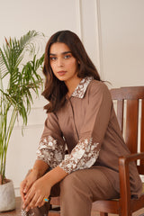 Blossom Brown Embroidered Co-ord Set