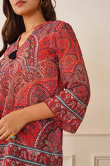 Red Printed Top for women online india -inching india