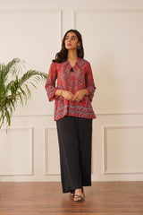 Red Printed Top for women online india -inching india