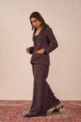 Winter Black Woven Coat Set For Women-Inching India