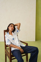 Noor Linen Embroidered linen Top For Women-inching india