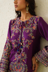 Noor Wine Embroidered Dhoti Set- Inchingindia