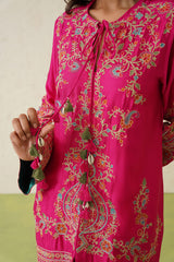 Beautiful Noor Hot Pink Fusion Embroidered Co-Ord Set-inching india