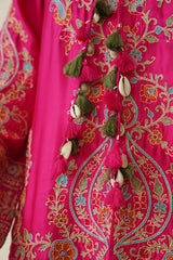 Beautiful Noor Hot Pink Fusion Embroidered Co-Ord Set-inching india