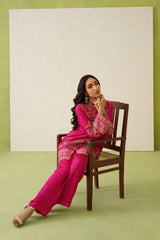 Beautiful Noor Hot Pink Fusion Embroidered Co-Ord Set-inching india
