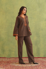 Safar Merino Wool Firan Co-Ord Set For Women -Inching India