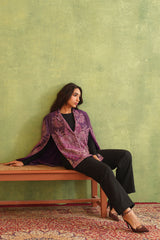 Purple Paisley Open Cape- Inching India