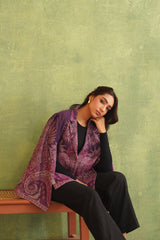 Purple Paisley Open Cape- Inching India
