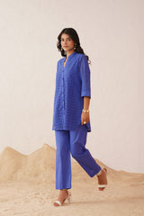 Blue Cutwork Co -Ord's set for women Online
