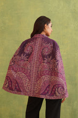 Purple Paisley Open Cape- Inching India