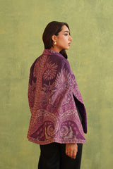 Purple Paisley Open Cape- Inching India