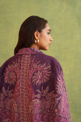 Purple Paisley Open Cape- Inching India