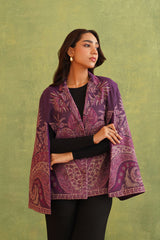 Purple Paisley Open Cape- Inching India