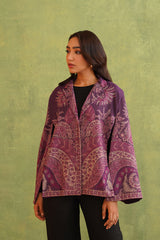 Purple Paisley Open Cape- Inching India