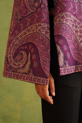 Purple Paisley Open Cape- Inching India