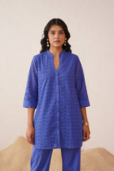 Blue Cutwork Co -Ord's set for women Online