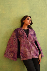 Purple Paisley Open Cape- Inching India