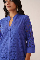 Blue Cutwork Co -Ord's set for women Online