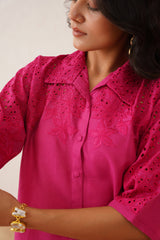 Hot Pink Cutwork Co-ord Set Online India