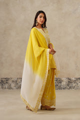 Woman wearing ombre dupatta