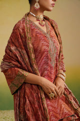 crushed tissue dupatta printed