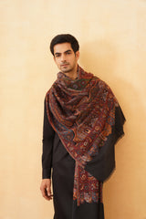 Regal Black Woven Shawl for Men