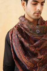 Regal Black Woven Shawl for Men