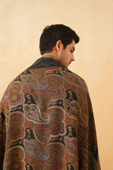 Black Tan Woven Shawl for Men Online