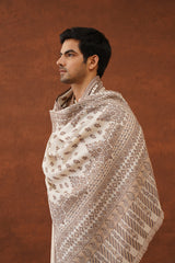 Ethnic Cream Shawl for Men Online