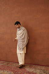 Ethnic Cream Shawl for Men Online