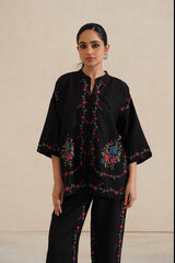 Black Bloom Cross Stitch Co-ord Set