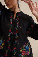 Black Bloom Cross Stitch Co-ord Set