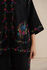 Black Bloom Cross Stitch Co-ord Set