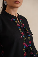 Black Bloom Cross Stitch Co-ord Set