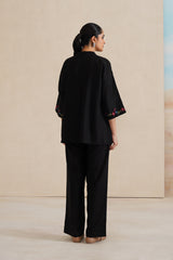 Mehak Noir Cross Stitch Top