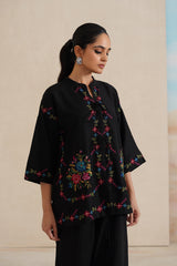 Mehak Noir Cross Stitch Top