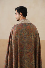 Darbar Parsi Border Pashmina Shawl (Beige)